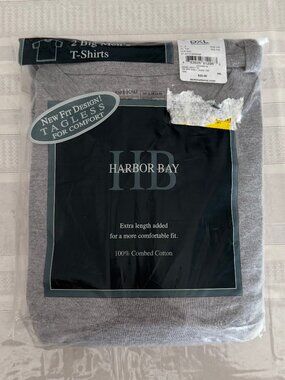 Harbor Bay Big Men's T-Shirts 2-pack - Gray - Size 5XL
